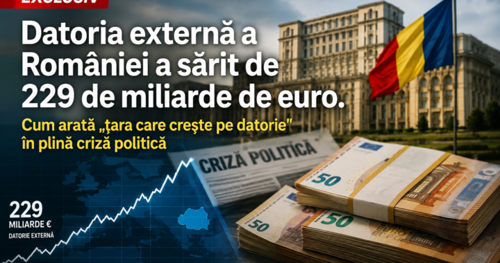 Datoria externă a României a sărit de 229 de miliarde de euro